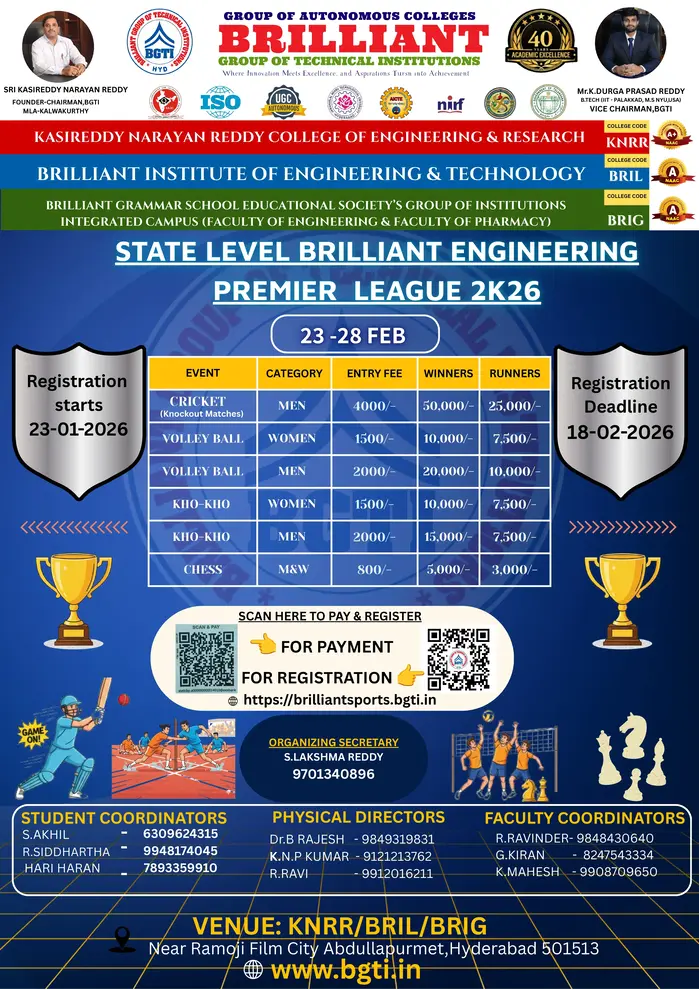 State Level Brilliant Engineering Premier League 2K26